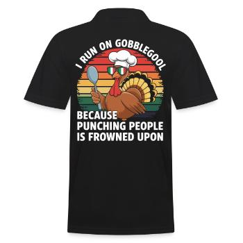 Dinde Thanksgiving Day Gobblegool - Polo Homme - noir - Dos - Kai (181cm)