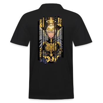 Ver.1 - Cyborg Engel oder Kanji - Männer Poloshirt - Schwarz - Hinten - Kai (181cm)