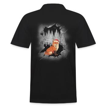 Renard de Noël Père Noël Père Noël Habitant de la forêt Père Noël - Polo Homme - noir - Dos - Kai (181cm)