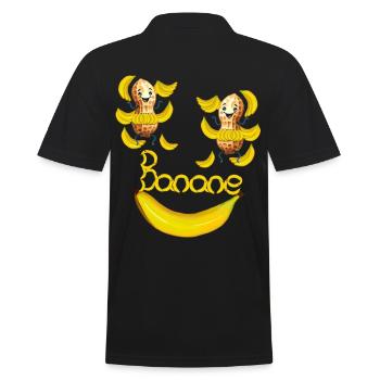 Peanuts Peanut Banana Bananas - Men's Polo Shirt - black - Back - Kai (181cm)