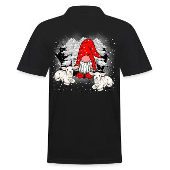 Weihnachtsmann Wichtel Zwerg Schafe Nikolaus - Männer Poloshirt - Schwarz - Hinten - Kai (181cm)