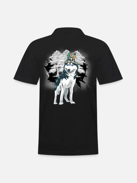 Shamans Husky Shaman Wolf Wolves - Men's Polo Shirt - black