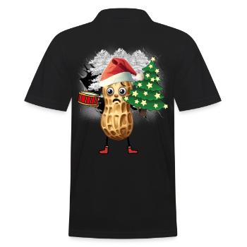 Weihnachtsmann Nikolaus Erdnuss Santa Christmas - Männer Poloshirt - Schwarz - Hinten - Kai (181cm)