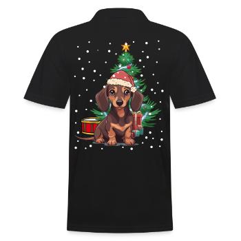 Teckel Noël Père Noël Père Noël Chien Chiens - Polo Homme - noir - Dos - Kai (181cm)