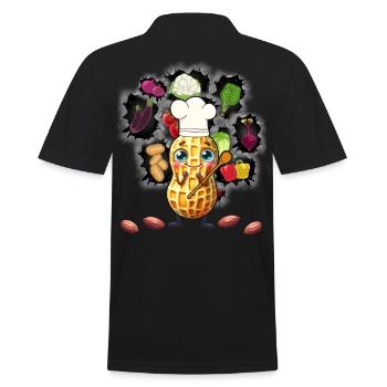 Erdnuss Koch Köche Köchin Gemüse Vegetarisch - Männer Poloshirt - Schwarz - Hinten - Kai (181cm)