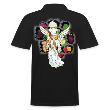 heavenly cooking vegetables angel cook cook - Men's Polo Shirt - black - Back - Kai (181cm)