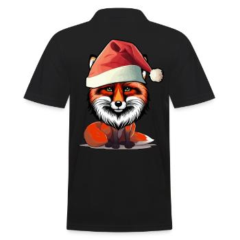 Weihnachtsmann Nikolaus Fuchs spaßig lustig - Männer Poloshirt - Schwarz - Hinten - Kai (181cm)