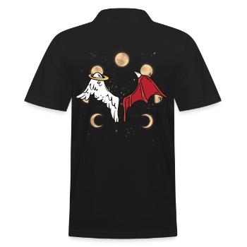 okkult spirituell Mondphase himmlisch satanisch - Männer Poloshirt - Schwarz - Hinten - Kai (181cm)