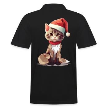 Chat Noël Animaux de compagnie Noël pour animaux de compagnie - Polo Homme - noir - Dos - Kai (181cm)
