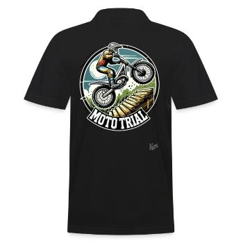 Moto Trial Motocross - Polo Homme - noir - Dos - Kai (181cm)