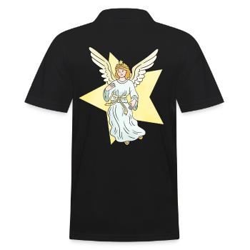 Christmas Engel Engelchen Xmas Weihnachten - Männer Poloshirt - Schwarz - Hinten - Kai (181cm)