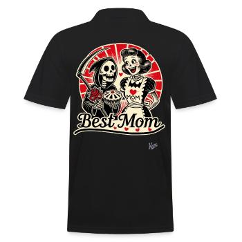Grim Reaper and the Best Mom - Men's Polo Shirt - black - Back - Kai (181cm)