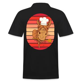 Koch Kochkunst Hobbykoch Gastgeber kochen Köche - Männer Poloshirt - Schwarz - Hinten - Kai (181cm)