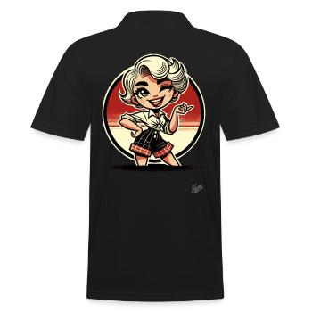 Blonde Sweet Lady – Coquine et forte - Polo Homme - noir - Dos - Kai (181cm)