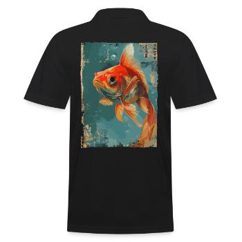 Poisson rouge japonais - Polo Homme - noir - Dos - Kai (181cm)