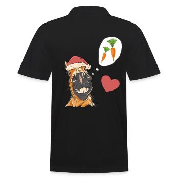 Santa Claus Horse Horses Santa Turnips - Men's Polo Shirt - black - Back - Kai (181cm)