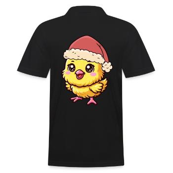 Père Noël Poulet poussin Poulets Volaille - Polo Homme - noir - Dos - Kai (181cm)