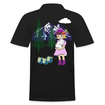 Fille Lapin Lapin Montagnes Nature Enfants Enfant - Polo Homme - noir - Dos - Kai (181cm)