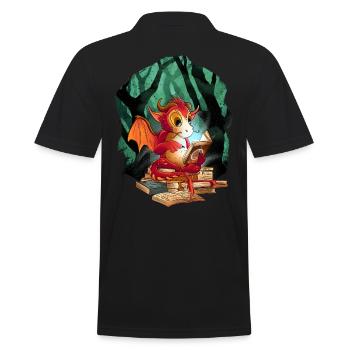 Dragon Dragon Child Kids Mythical Creature Fairy Tale - Men's Polo Shirt - black - Back - Kai (181cm)