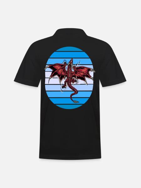mystisch Drache Drachen - Männer Poloshirt - Schwarz