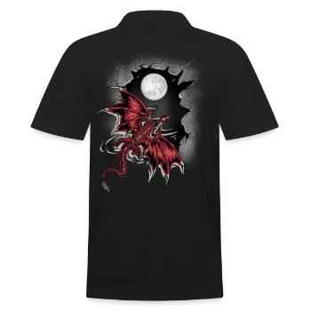 Moon Dragon Dragon Mythical Creature - Men's Polo Shirt - black - Back - Kai (181cm)