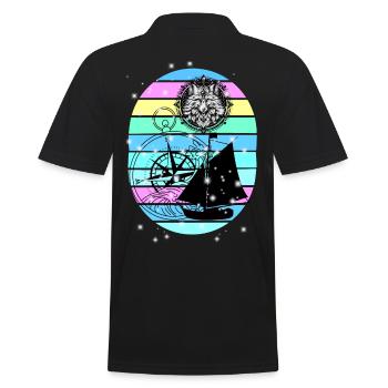 maritim Segelschiff Kompass Seefahrt Seemann - Männer Poloshirt - Schwarz - Hinten - Kai (181cm)