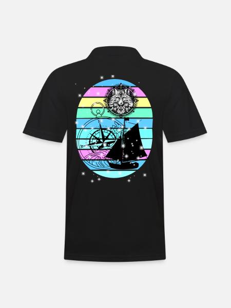 maritim Segelschiff Kompass Seefahrt Seemann - Männer Poloshirt - Schwarz