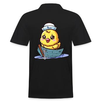 maritim Boot Seefahrt Küken Seemann - Männer Poloshirt - Schwarz - Hinten - Kai (181cm)