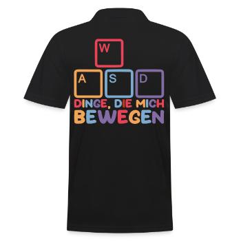 Gamer Gaming Zocker Zocken Weihnachten - Männer Poloshirt - Schwarz - Hinten - Kai (181cm)