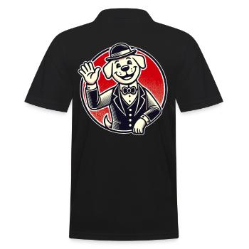 Gentleman rétro chien salue amical - Polo Homme - noir - Dos - Kai (181cm)