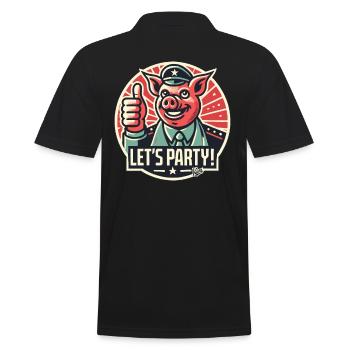 Let's celebrate with the party pig - Men's Polo Shirt - black - Back - Kai (181cm)