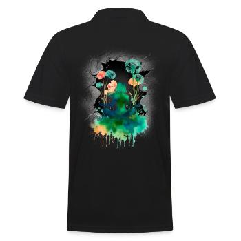 Mystical, Nature, Nature Lover, Flowers, Yoga - Men's Polo Shirt - black - Back - Kai (181cm)