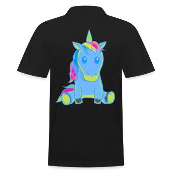 Einhorn Einhörner Baby Kleinkind Kleinkinder Fabel - Männer Poloshirt - Schwarz - Hinten - Kai (181cm)