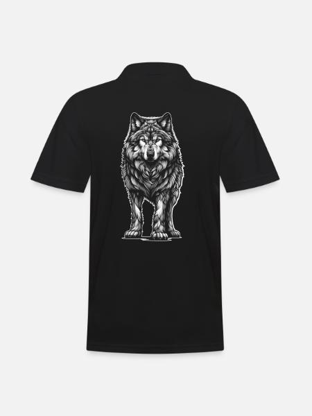 Halloween Wolf Wolves Mystical - Men's Polo Shirt - black