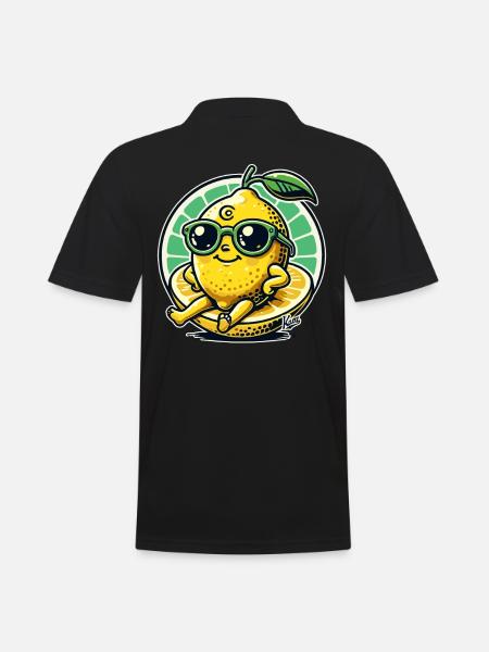 Cool Sunny Happy Lemon - Men's Polo Shirt - black