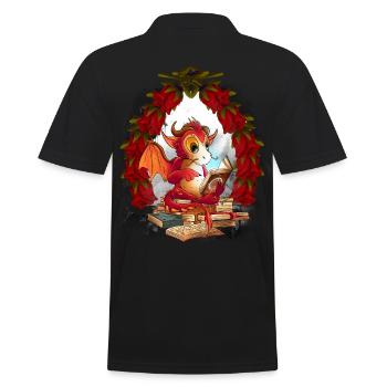 Dragon Noël Conte de fées Lecture Noël Noël - Polo Homme - noir - Dos - Kai (181cm)