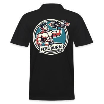Bodybuilder pumps iron: Feel the burning sensation - Men's Polo Shirt - black - Back - Kai (181cm)