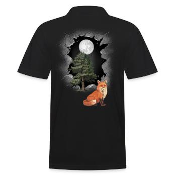 Fuchs Füchse Füchsin mystisch Natur Kind - Männer Poloshirt - Schwarz - Hinten - Kai (181cm)