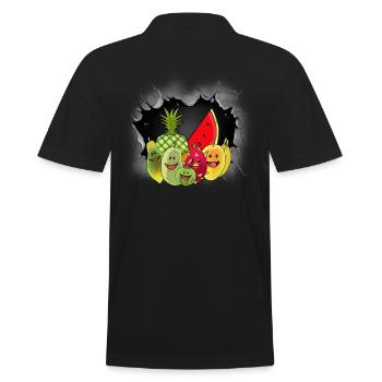 Fruits exotiques Fruits Fruits Végétarien - Polo Homme - noir - Dos - Kai (181cm)