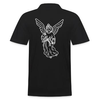 Weihnachtsengel Engel Engelchen Christmas Xmas - Männer Poloshirt - Schwarz - Hinten - Kai (181cm)