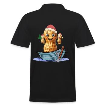 Peanut Seafarer Santa Claus Ahoy - Men's Polo Shirt - black - Back - Kai (181cm)