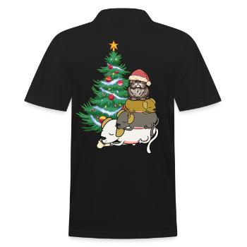 Chien Chat Père Noël Père Noël Animaux de compagnie Enfant - Polo Homme - noir - Dos - Kai (181cm)