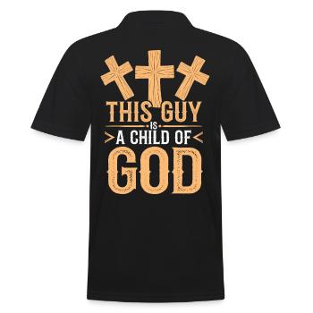Christ Reformed Christian God Theology - Men's Polo Shirt - black - Back - Kai (181cm)