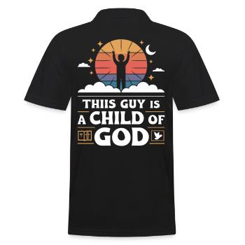 Christ Reformed Christian God Theology - Men's Polo Shirt - black - Back - Kai (181cm)