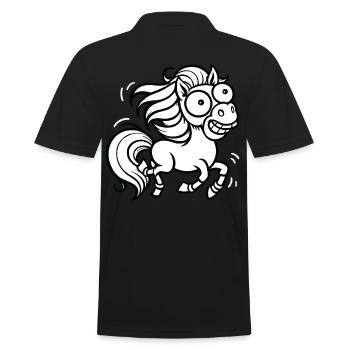 Crazy Horse Chevaux Poney Drôle Drôle - Polo Homme - noir - Dos - Kai (181cm)