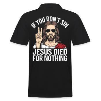 Christ Reformed Christian God Theology - Men's Polo Shirt - black - Back - Kai (181cm)