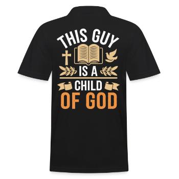 Christ Reformed Christian God Theology - Men's Polo Shirt - black - Back - Kai (181cm)