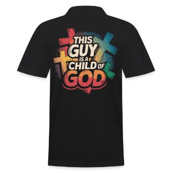 Christ Reformed Christian God Theology - Men's Polo Shirt - black - Back - Kai (181cm)