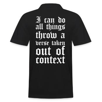 Christ Reformed Christian God Theology - Men's Polo Shirt - black - Back - Kai (181cm)