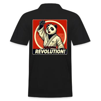 Kampfkunst Karate Revolution Panda - Männer Poloshirt - Schwarz - Hinten - Kai (181cm)